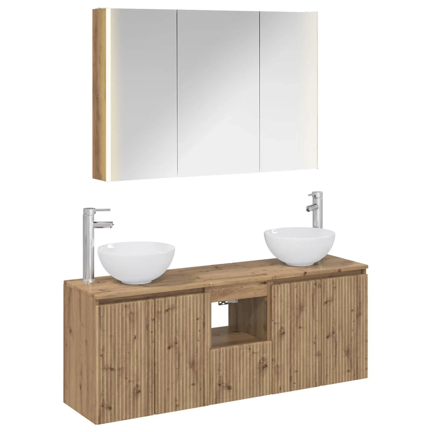 vidaXL Badezimmerschrank-Set 4-Tlg Artisan-Eiche 103,5 x 15,5 x 70 cm 3406350