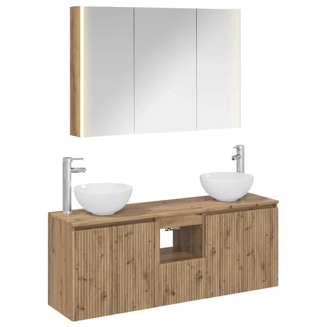 vidaXL Badezimmerschrank-Set 4-Tlg Artisan-Eiche 103,5 x 15,5 x 70 cm 3406350