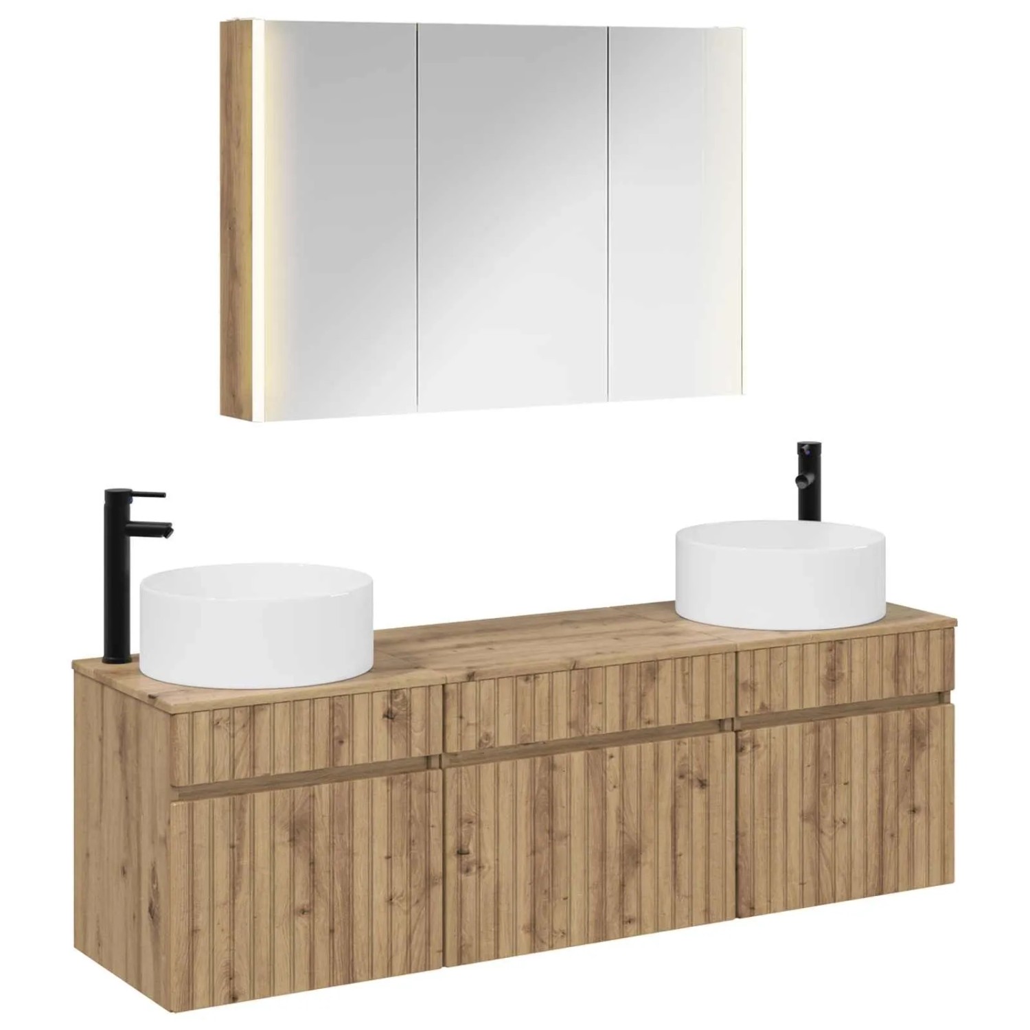 vidaXL Badezimmerschrank-Set 4-Tlg Artisan-Eiche Holzwerkstoff 3406670