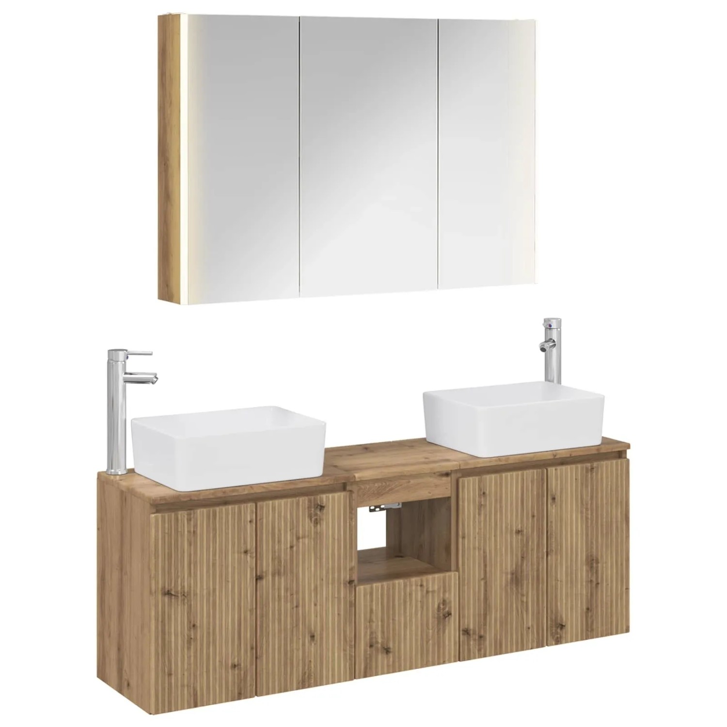 vidaXL Badezimmerschrank-Set 4-Tlg Artisan-Eiche Holzwerkstoff 3406430