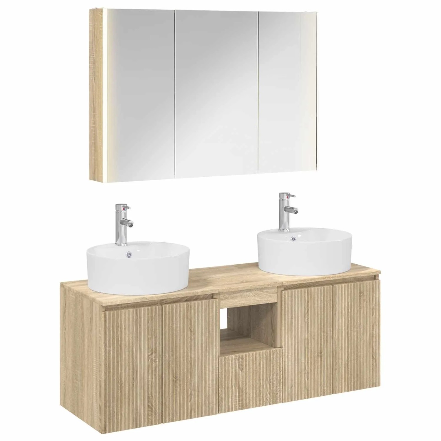vidaXL Badezimmerschrank-Set 4-Tlg Sonoma-Eiche Holzwerkstoff 3406465