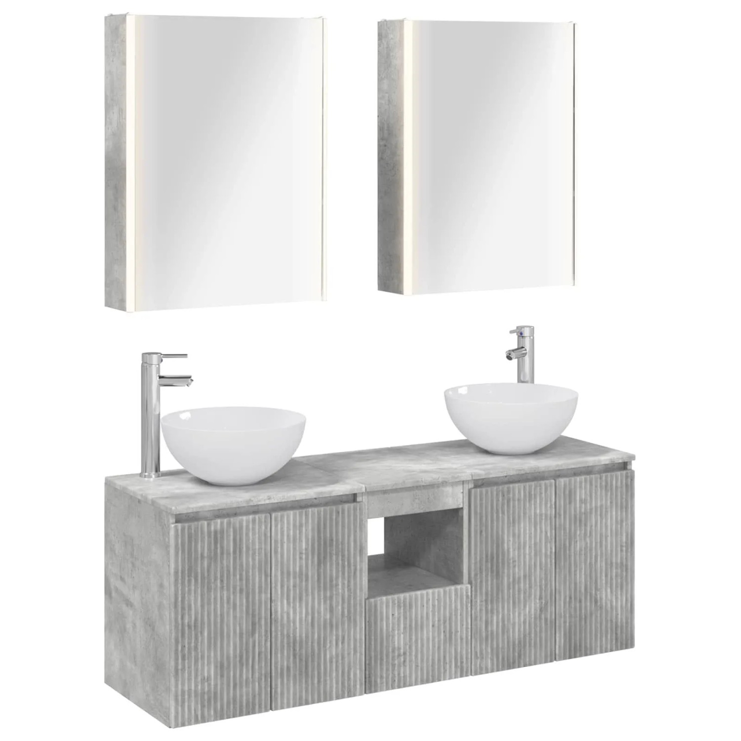 vidaXL Badezimmerschrank-Set 5-Tlg Betongrau 53 x 15,5 x 70 cm 3406370