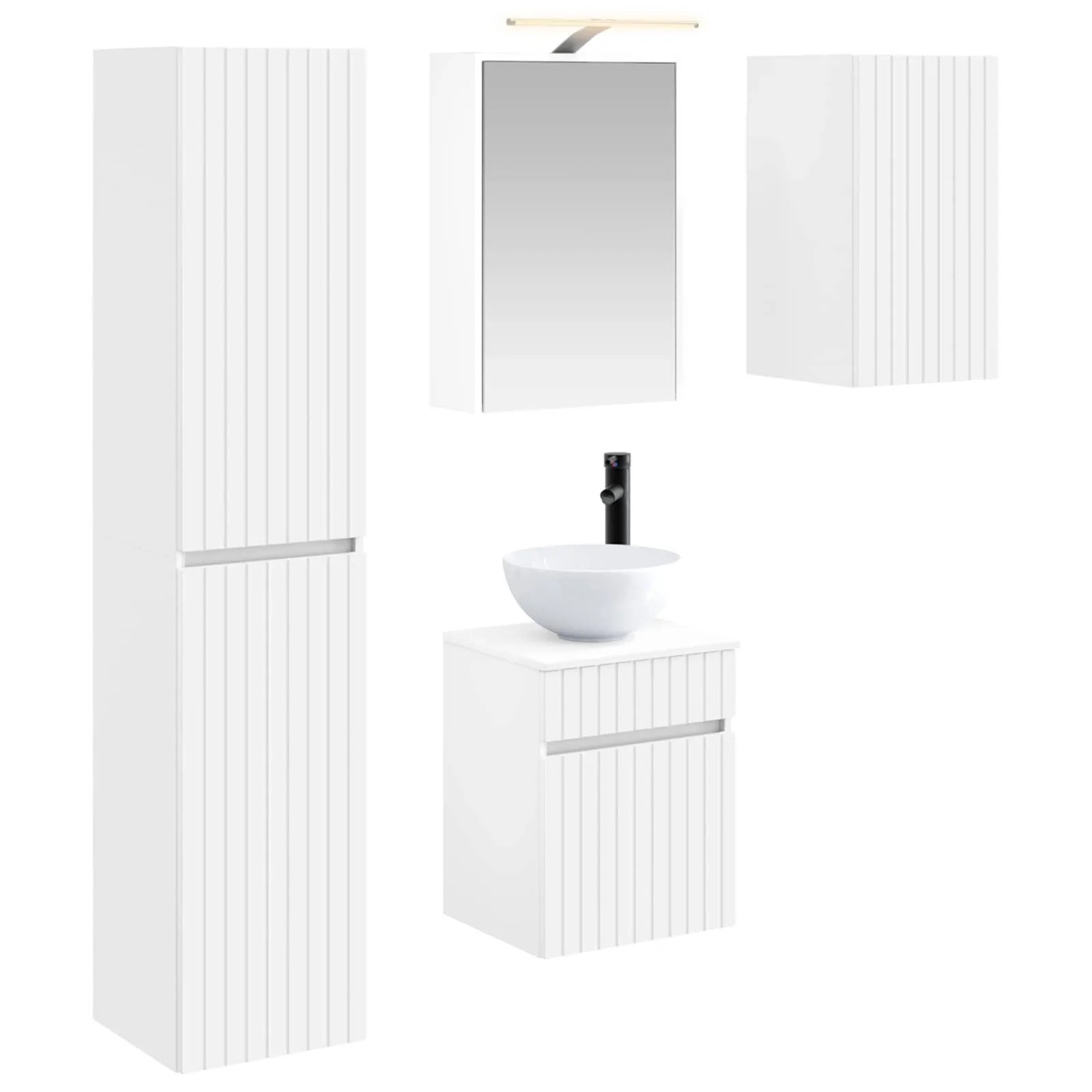 vidaXL Badezimmerschrank-Set 5-Tlg Weiß 43 x 16 x 62,5 cm 3407343