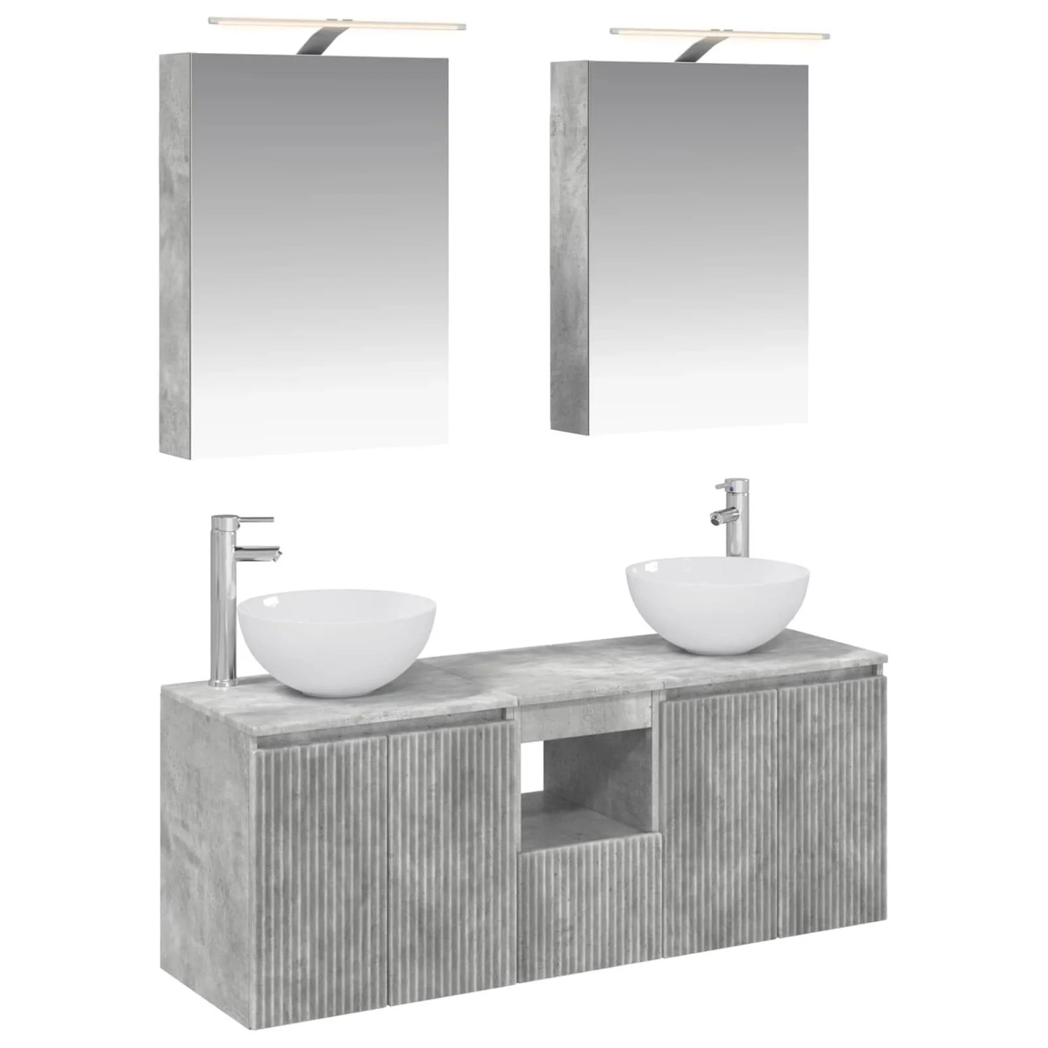 vidaXL Badezimmerschrank-Set 5-Tlg Betongrau 50 x 14,5 x 70 cm 3406354
