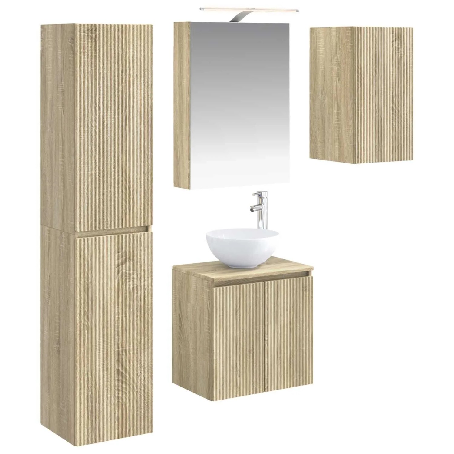 vidaXL Badezimmerschrank-Set 5-Tlg Sonoma-Eiche 50 x 14,5 x 70 cm 3407289