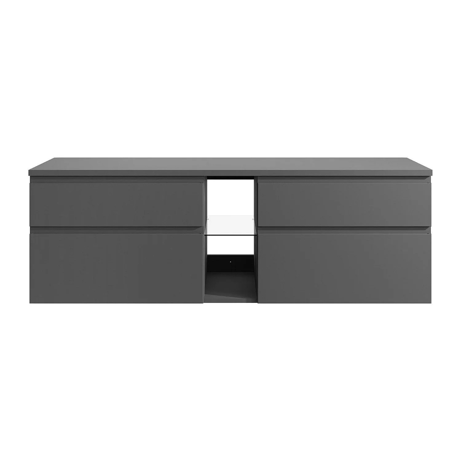 Vente-unique Waschbeckenunterschrank Magdalena Grau 150 cm