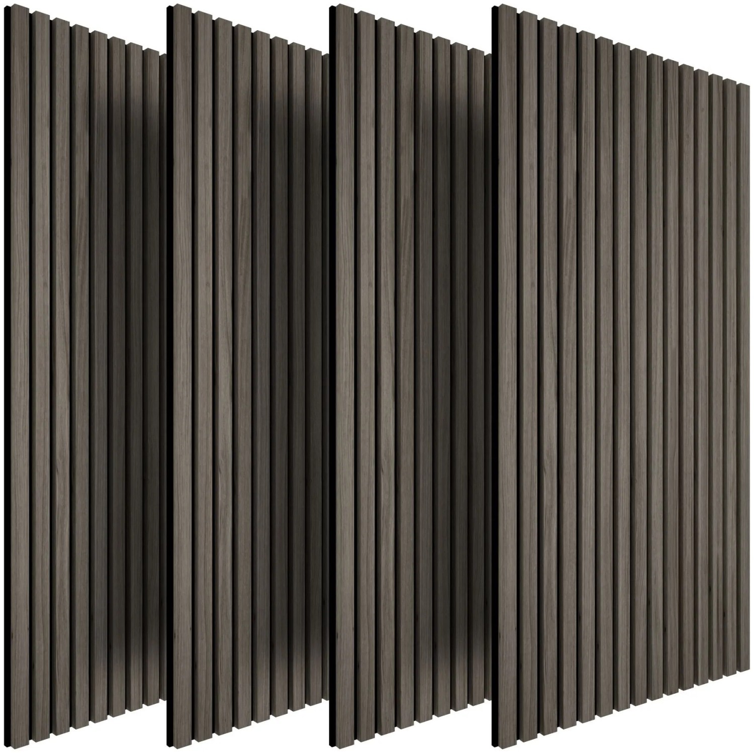 Tectake Akustikpaneele Sonic Wall Iv Holzoptik In Eiche Grau Schallabsorbierender Filz 4Er Set 110 x 50 x 1 1 cm Eiche Grau