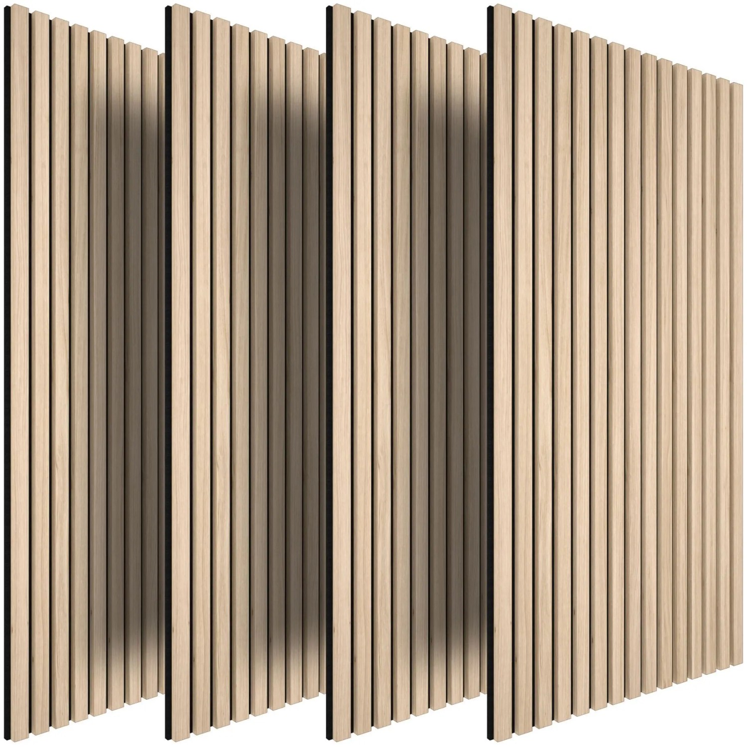 Tectake Akustikpaneele Sonic Wall Iv Holzoptik In Eiche Hell Schallabsorbierender Filz 4Er Set 110 x 50 x 1 1 cm Eiche Hell