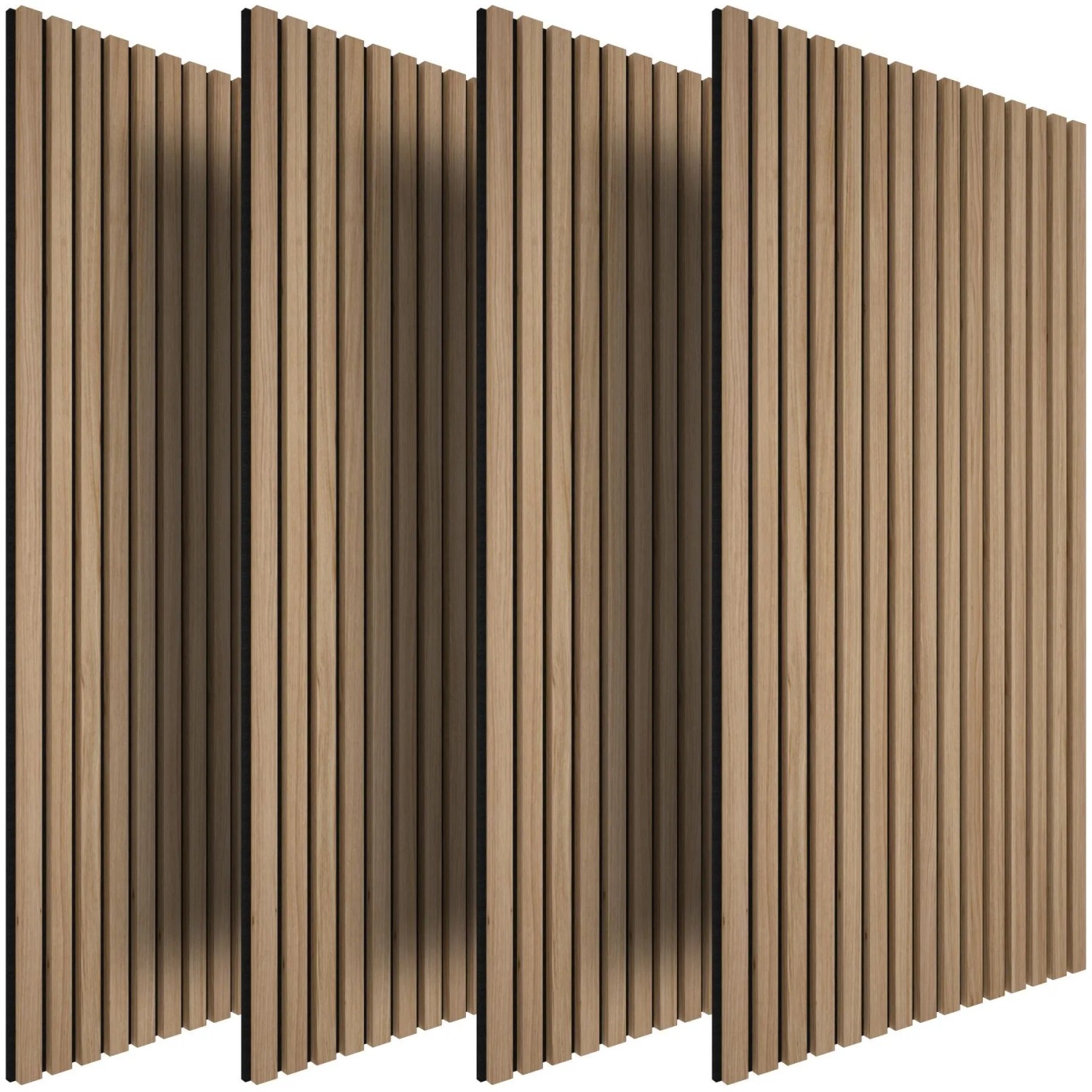 Tectake Akustikpaneele Sonic Wall Iv Holzoptik In Eiche Schallabsorbierender Filz 4Er Set 110 x 50 x 1 1 cm Eiche