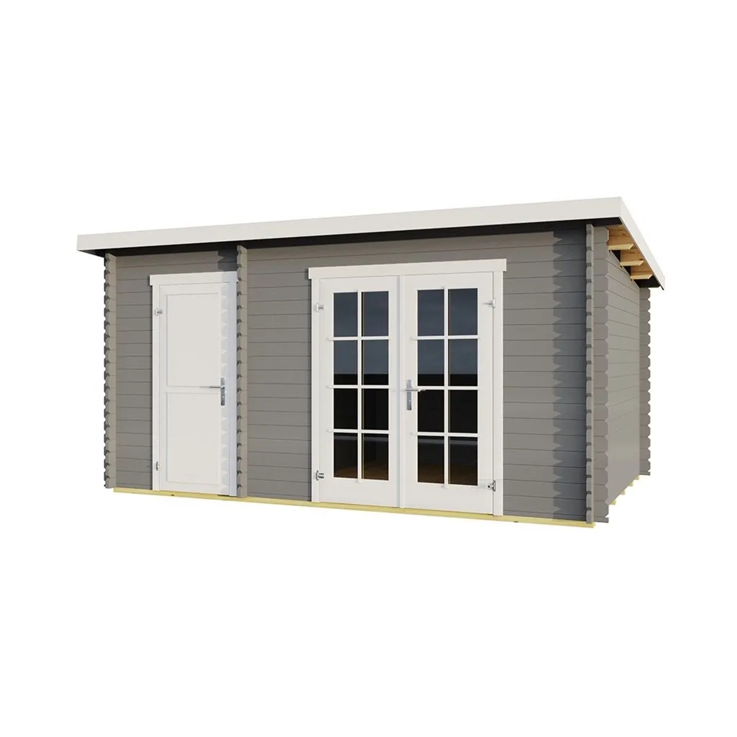 Lasita Gartenhaus Belmont 28 mm Wandstärke BxTxH 420 x 288,8 x 222,3 cm Hellgrau