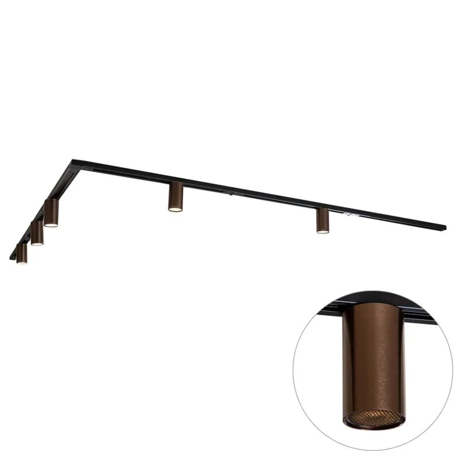 QAZQA Modernes Schienensystem mit 5 Strahlern DunkelBronze 1 Phasig GU10 35mm Iconic Ruby