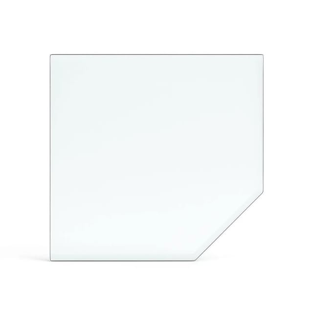 Feuercampus Funkenschutzplatte Glas für Kaminofen Fünfeck 110 x 110 x 0,8 cm