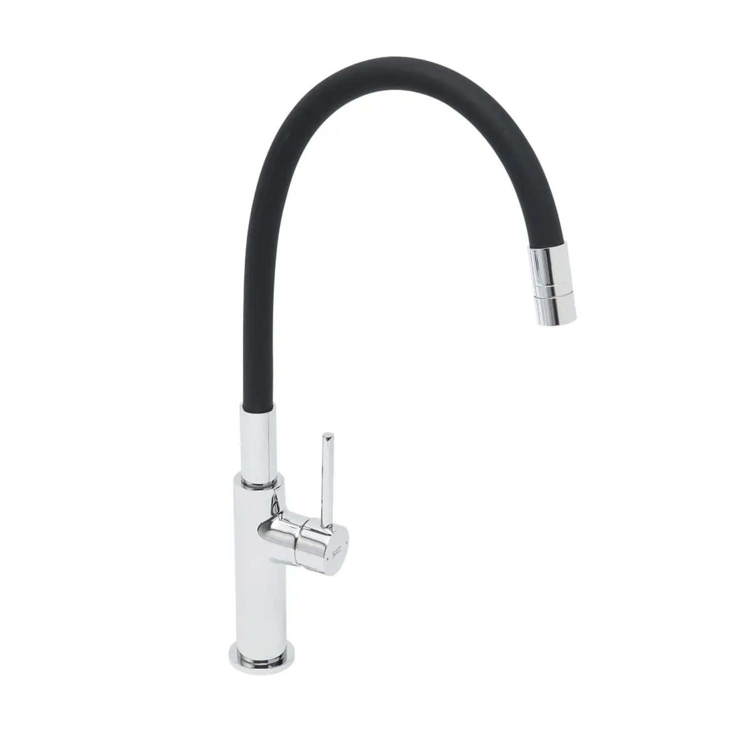 Swiss Aqua Technologies Küchenarmatur Einhebelmischer Waschtischarmatur mit Hohem Auslauf Schwarzmatt und Chrom