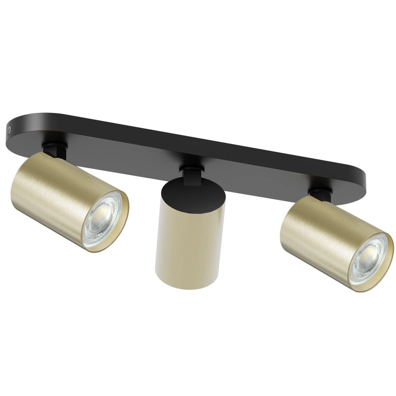Oktaplex Roma Aluminium Deckenstrahler 3-flammig Schwenkbar Schwarz / Gold