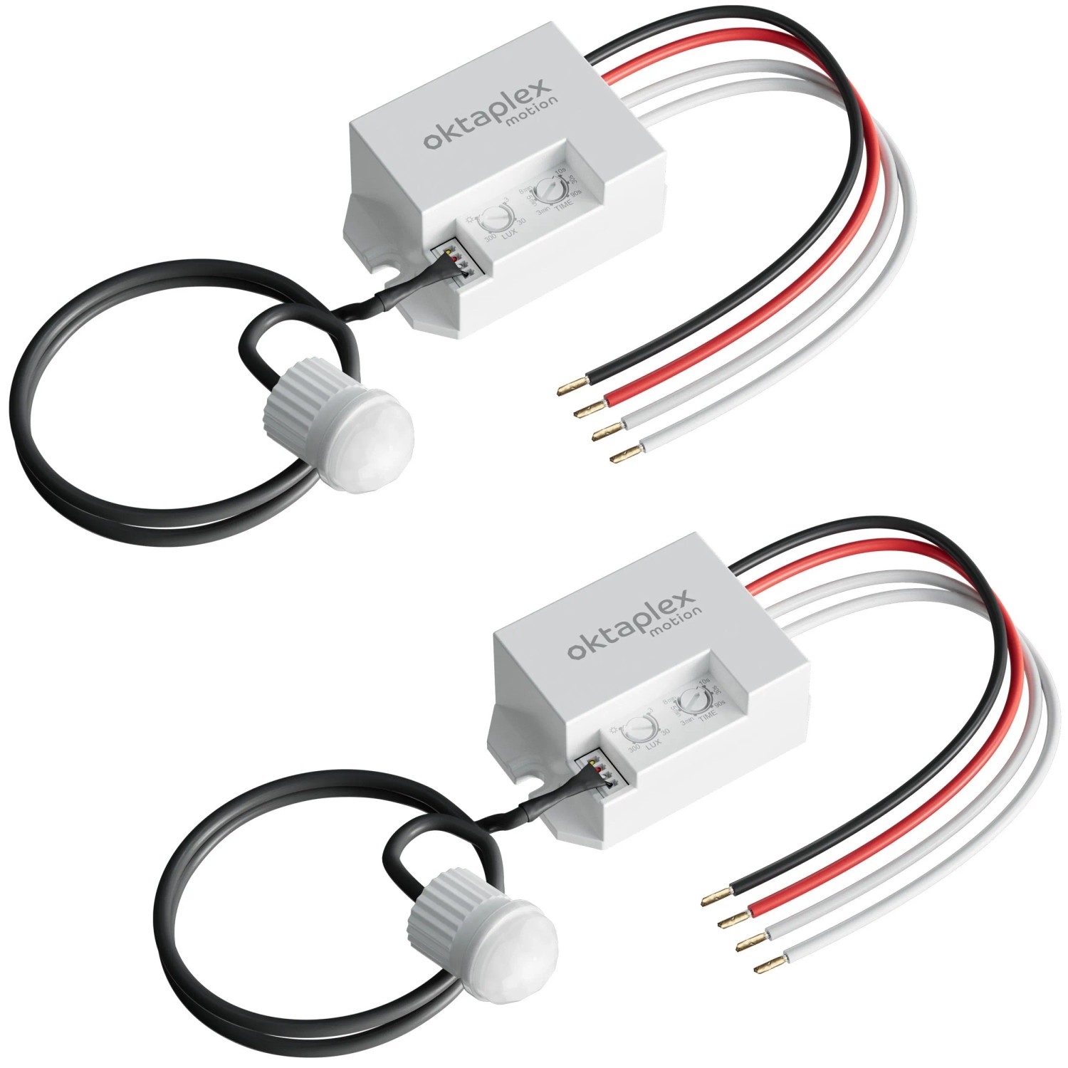 Oktaplex Jan 12V - 24V 2er Set Einbau Bewegungsmelder 360 Grad IP65 Potentialfrei