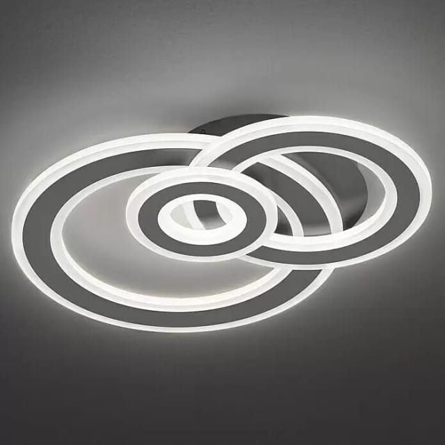 Deckenlampe dunkelgrau Deckenleuchte Wohnzimmer led Schlafzimmerleuchte dimmbar, 3 Stufen dimmer, Metall, 1x led 24,5W 1350Lm 3000K, LxBxH