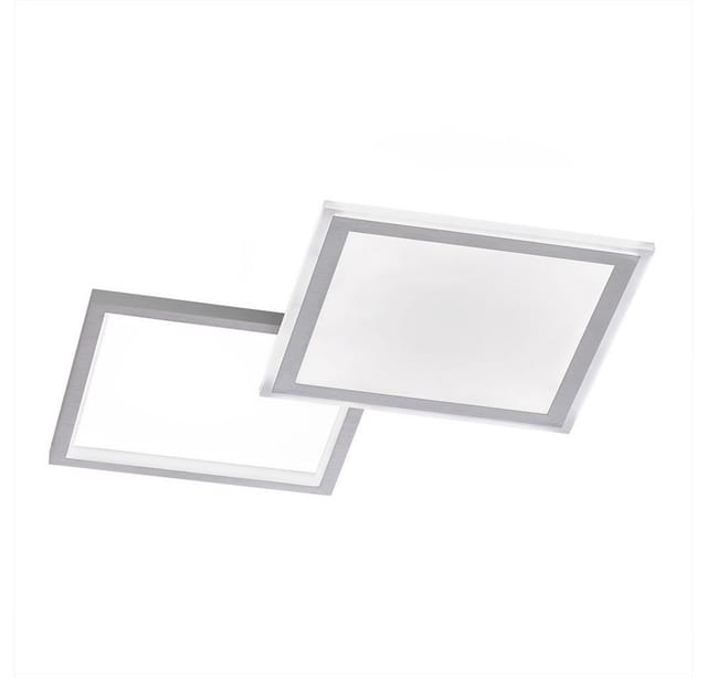 Led Deckenleuchte mit Fernbedienung Deckenleuchte Esszimmer dimmbar cct, Aluminium silber, 36W 2000Lm, LxBxH 51x51x4,5 cm Wofi 11523