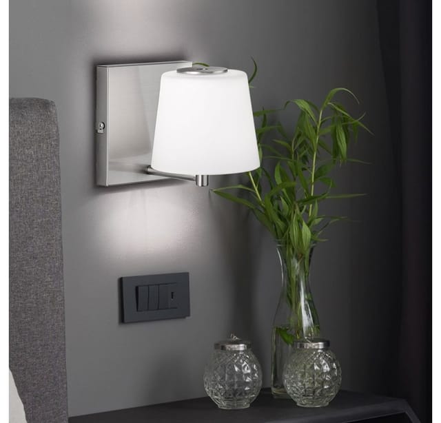 Wandleuchte Wandlampe Touchdimmer Esszimmerleuchte Akku usb Dimmer 3 Stufen, Metall Glas, 1x led 2 Watt 230 lm, DxH 14x17 cm Wofi 4015.01.64.9000