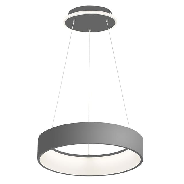 Wofi - Pendellampe grau Pendelleuchte dimmbar Esstischbeleuchtung Esstisch Lampe led, höhenverstellbar, Metall grau, 31,5W 2500Lm warmweiß, DxH 45 x