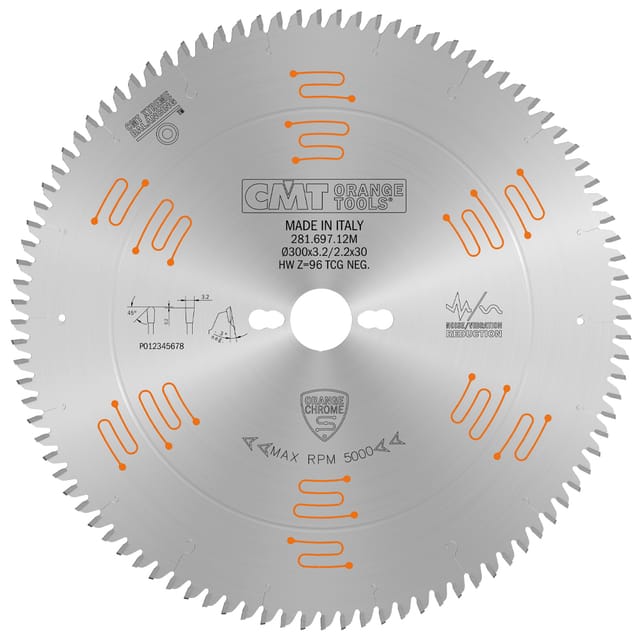 281.697.12M Sageblatt TRAPEZOIDALE CHROME HW 300x3.2/2.2x30 Z96 TCG 3neg