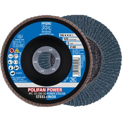 Fächerschleifscheibe z 60SGP power 125mm K60 Pferd