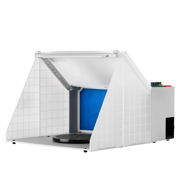 Wiltec - Airbrush Absauganlage 4 m³/min, zur Absaugung von Farbe Farbnebel Sprühnebel Filter, mit led Beleuchtung, Drehregler, regulierbar,