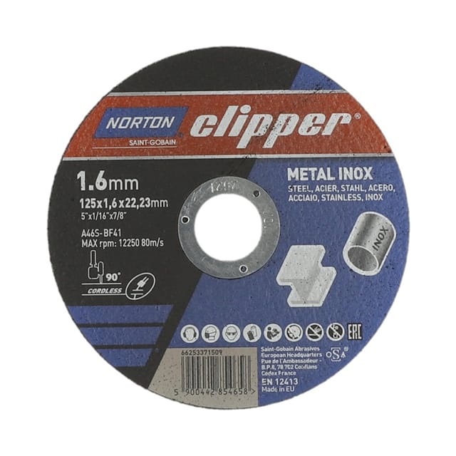 Trennscheibe D125x1,6mm Typ 41 Metall-Inox Bohrung 22,23 mm