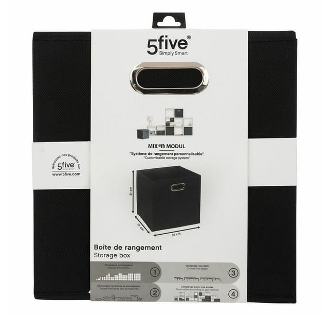 Stoffkorb 31x31cm mix n modul schwarz - 5five