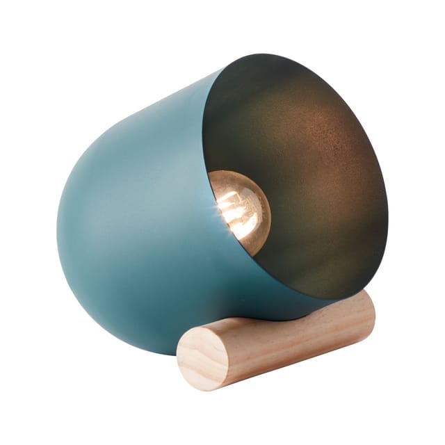 Lampe, Koji Tischleuchte türkis, Metall/Holz, 1x A60, E27, 25W,Normallampen (nicht enthalten) - Brilliant