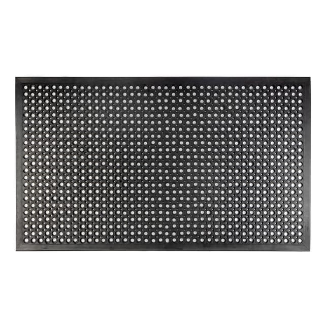 Gummi-Lochmatte Standard aus Naturgummi Schwarz 90 x 150 cm