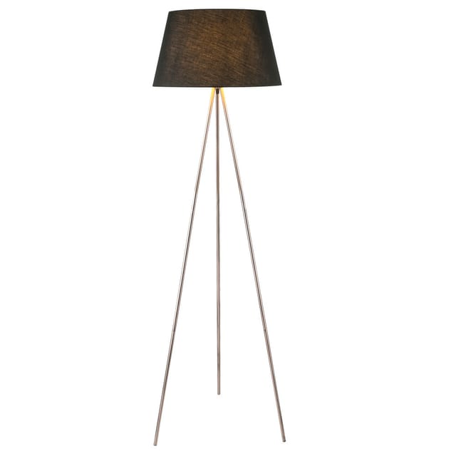 Design Steh Leuchte Beleuchtung Textil Lampe Decken Fluter Lese Lampe kupfer schwarz Globo 24684c