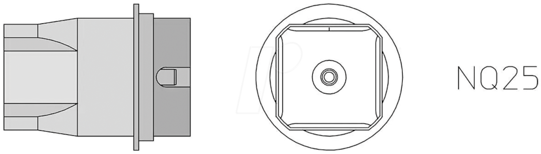 WE T0058736814N - NQ25 Heißluftdüse 18,0X18,0 mm