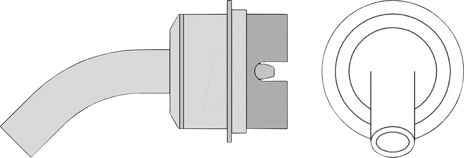 WE T0058750765N - NR06 Heißluftdüse Ø6 mm, gebogen 45°