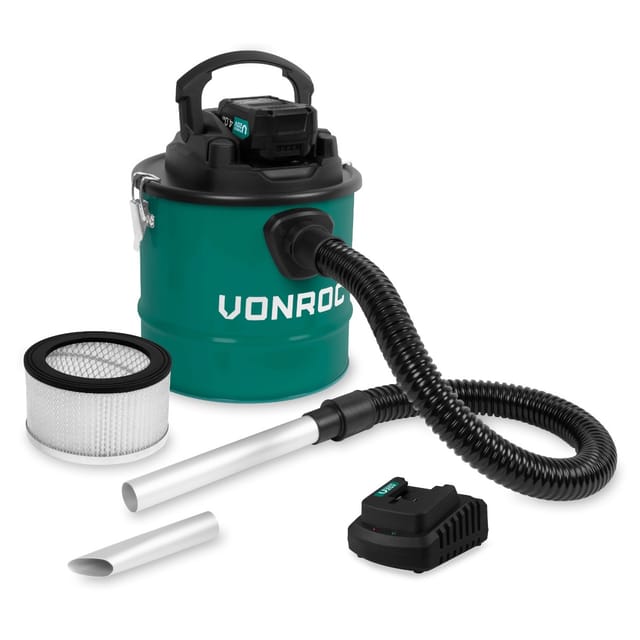 Aschesauger 20V - 12L Tank - hepa Filter - Inkl. 4.0Ah Akku und Schnellladegerät