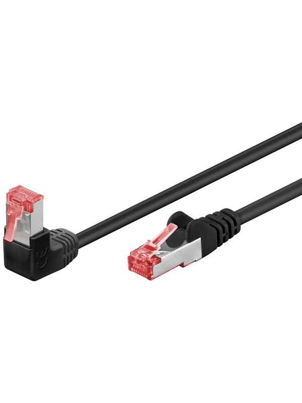 Pro LAN CAT 6 S/FTP - 90° - Schwarz - 0.25m