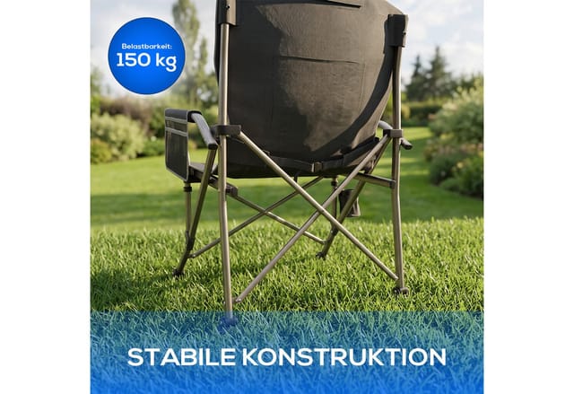 24MOVE® Campingstuhl Anglerstuhl Klappstuhl CABO schwarz