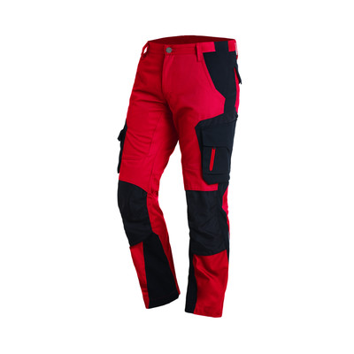 Berufshose FLORIAN, rot/schwarz, Größe 52