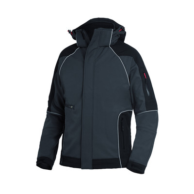 Wetter- und Kälteschutz-Softshelljacke WALTER, anthrazit/schwarz, Größe S