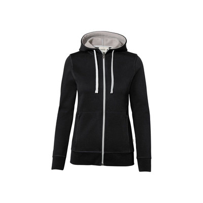 Damen Kapuzenjacke Bonded 255, schwarz/silber, Größe 2XL
