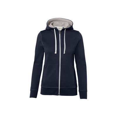 Damen Kapuzenjacke Bonded 255, tinte/silber, Größe L