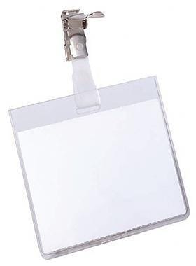 Durable - Namensschild 90 x 60 mm (b x h) drehbarer Clip transparent 25 St./Pack.