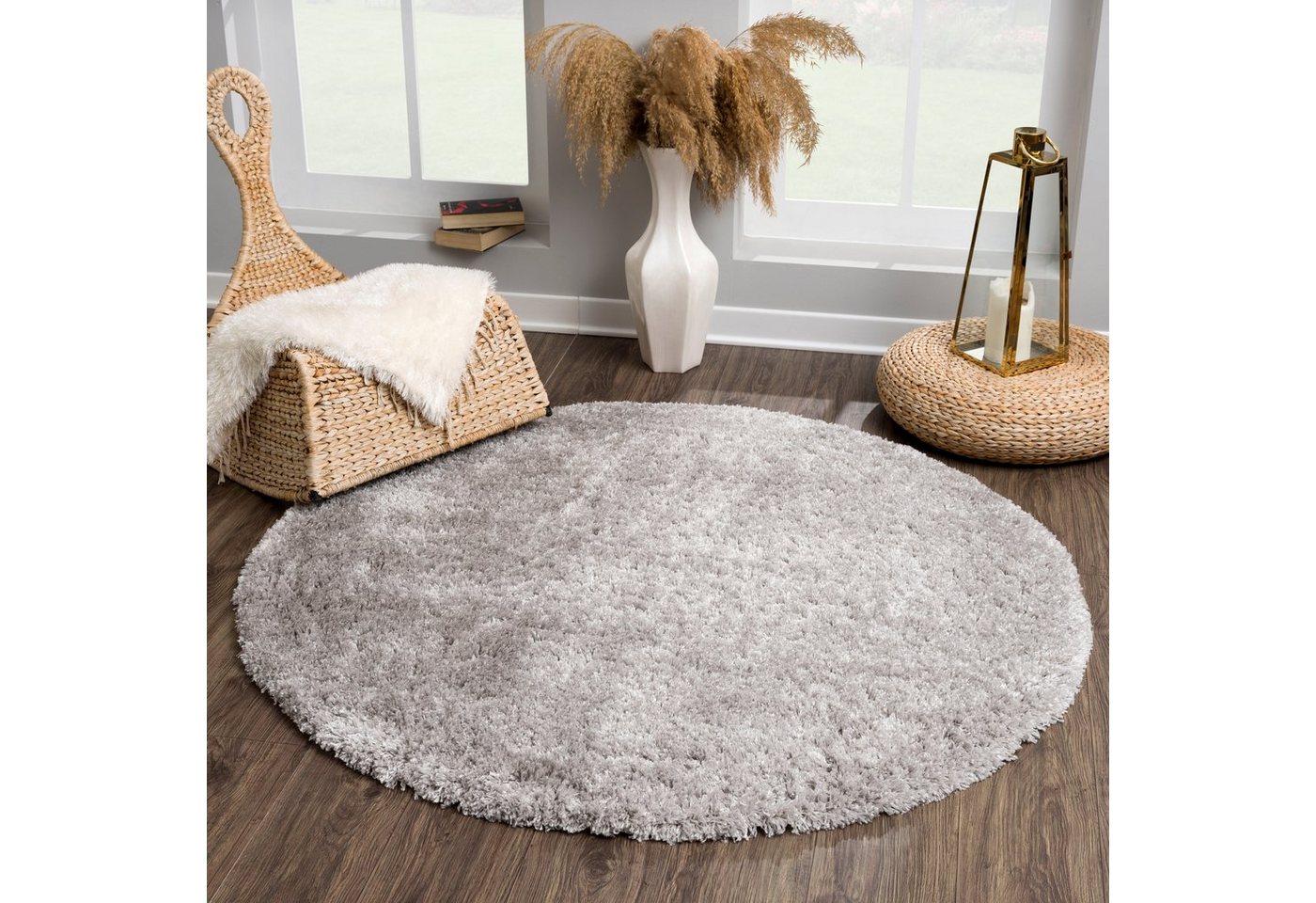 Sanat Hochflor-Teppich Porto, auch als Läufer und in Rund erhältlich, rund, Höhe: 45 mm, Wohnzimmer, Langflor, Shaggy,weich Bild 3