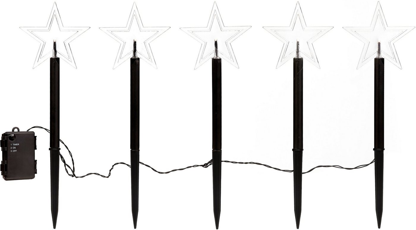 IC Winterworld LED Stern Weihnachtsstern, Weihnachtsdeko, Gartenstecker mit Timerfunktion, für den Innen- und Außenbereich Bild 3