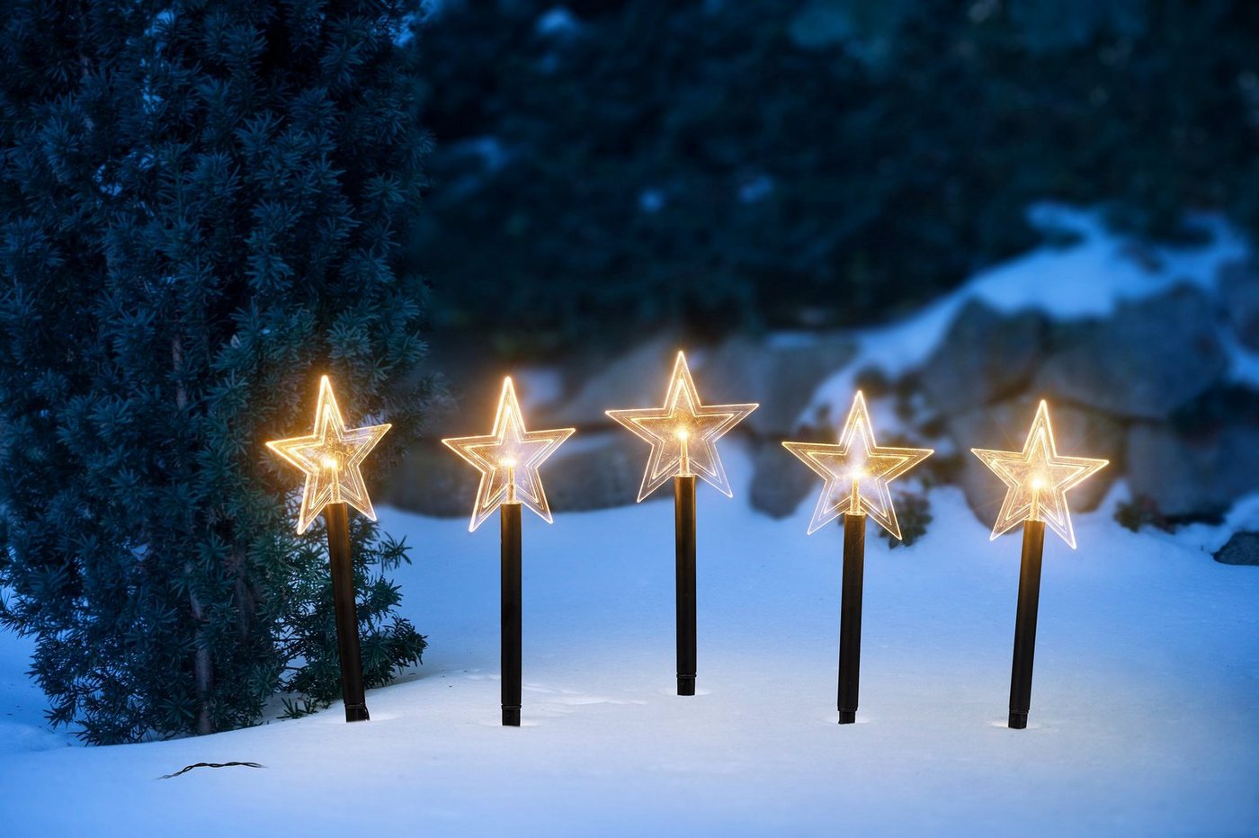 IC Winterworld LED Stern Weihnachtsstern, Weihnachtsdeko, Gartenstecker mit Timerfunktion, für den Innen- und Außenbereich Bild 4