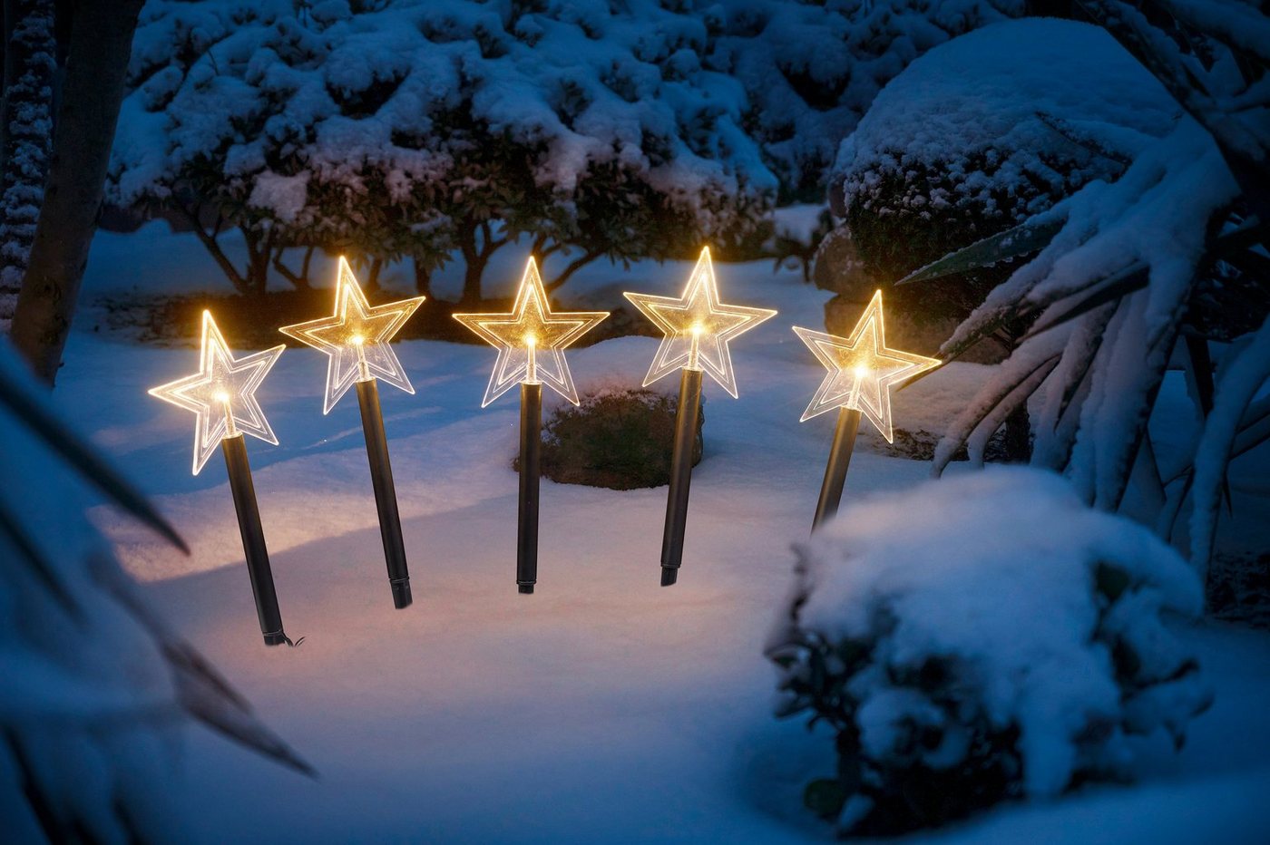 IC Winterworld LED Stern Weihnachtsstern, Weihnachtsdeko, Gartenstecker mit Timerfunktion, für den Innen- und Außenbereich Bild 5