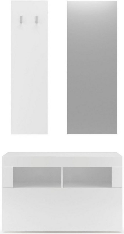 Home affaire Garderobenschrank Basic, Breite 91 cm, Höhe 59 cm, Schuhbank 1 Klappe Garderobenbank, moderne Rahmenoptik