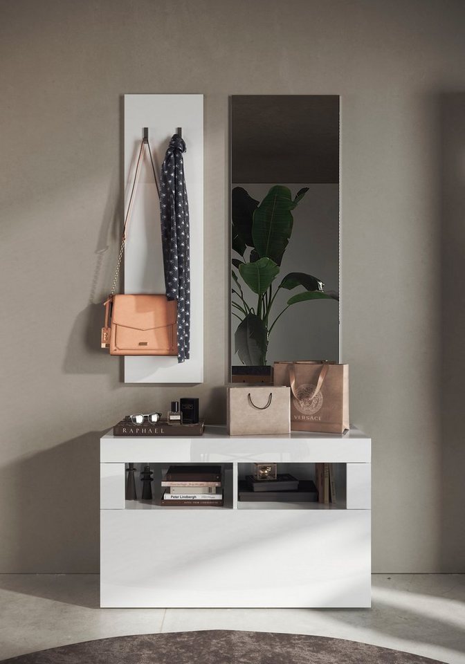 Home affaire Garderobenschrank Basic, Breite 91 cm, Höhe 59 cm, Schuhbank 1 Klappe Garderobenbank, moderne Rahmenoptik Bild 5