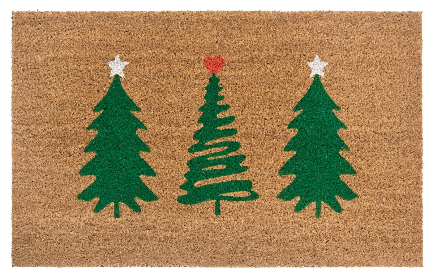 HANSE Home Fußmatte Mix Mats Kokos Decorated Pine Trees, Türmatte, rechteckig, Höhe: 15 mm, Weihnachten, Schmutzfangmatte, Outdoor, Rutschfest, Innen, Kokosmatte Bild 3