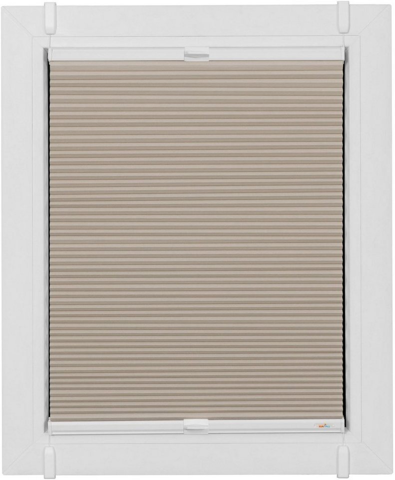 sunlines Plissee, ohne Bohren, verspannt, Klemmfix, verspannt mit Simply-Fix Klemmträger, Wabenplissee Bild 5
