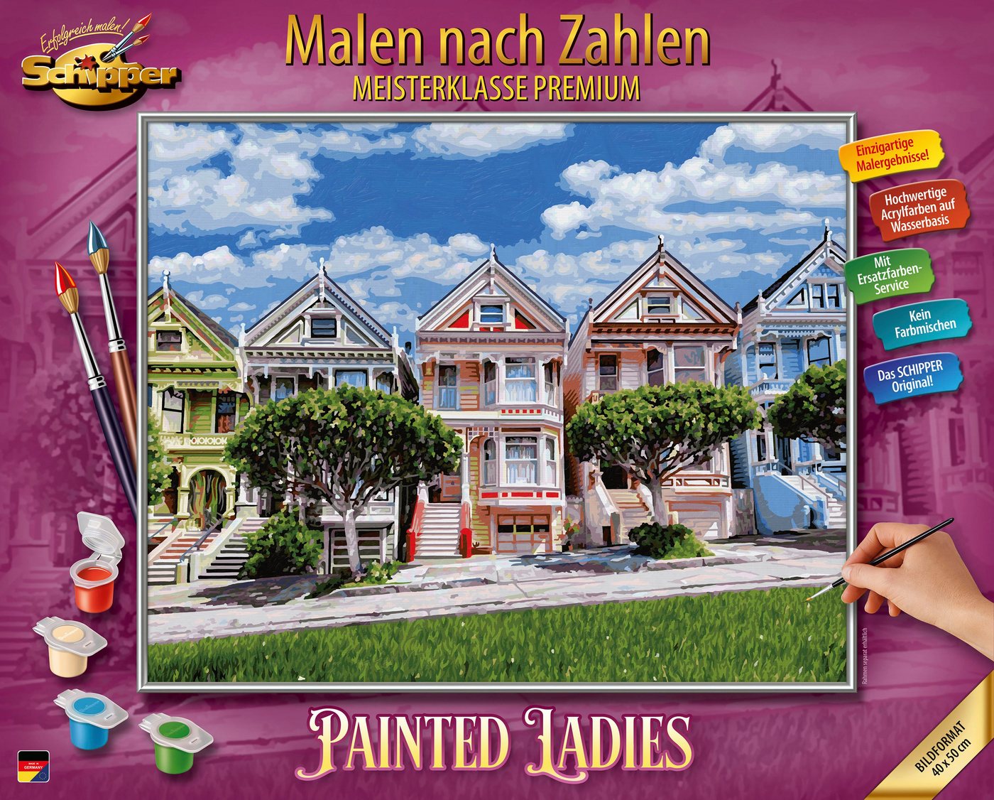 Schipper Malen nach Zahlen Meisterklasse Premium - Painted Ladies, Made in Germany Bild 4